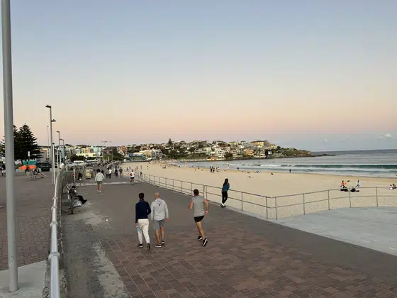 Bondi Beach Evening Walkers